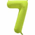Folieballon cijfer 7 - neon geel - 86 cm