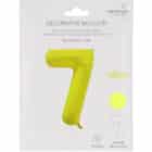 Folieballon cijfer 7 - neon geel - 86 cm