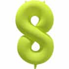 Folieballon cijfer 8 - neon geel - 86 cm