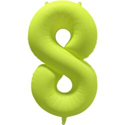 Folieballon cijfer 8 - neon geel - 86 cm Folieballon cijfer 8 - neon geel - 86 cm