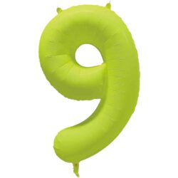 Folieballon cijfer 9 - neon geel - 86 cm Folieballon cijfer 9 - neon geel - 86 cm