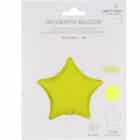 Folieballon ster - neon geel - 45 cm