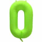 Folieballon cijfer 0 - neon groen - 86 cm
