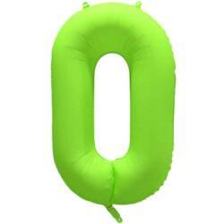 Folieballon cijfer 0 - neon groen - 86 cm