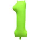 Folieballon cijfer 1 - neon groen - 86 cm