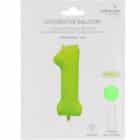 Folieballon cijfer 1 - neon groen - 86 cm