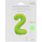 Folieballon cijfer 2 - neon groen - 86 cm