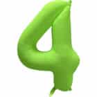 Folieballon cijfer 4 - neon groen - 86 cm