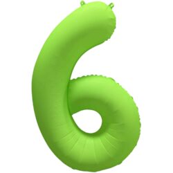 Folieballon cijfer 6 - neon groen - 86 cm
