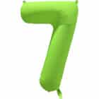 Folieballon cijfer 7 - neon groen - 86 cm