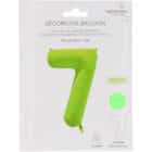 Folieballon cijfer 7 - neon groen - 86 cm