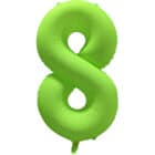 Folieballon cijfer 8 - neon groen - 86 cm