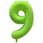 Folieballon cijfer 9 - neon groen - 86 cm
