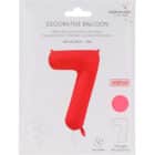 Folieballon cijfer 7 - neon rood - 86 cm