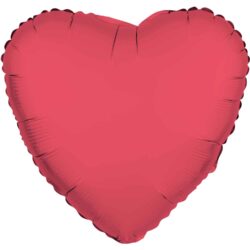 Folieballon hart - neon rood - 45 cm