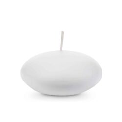 Drijfkaarsen rond mat wit LARGE - 8 cm - 4 stuks