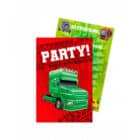 Trucks uitnodigingskaarten - 6 stuks - 15 x 10 cm