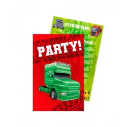 Trucks uitnodigingskaarten - 6 stuks - 15 x 10 cm Trucks uitnodigingskaarten - 6 stuks - 15 x 10 cm