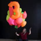 Folieballon cijfer 5 - neon groen - 86 cm