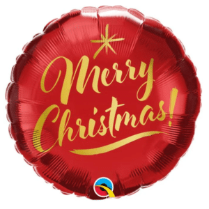 Folieballon "Merry Christmas" rood rond - 45 cm - 1 stuks