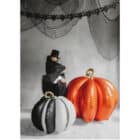 3D folieballon pompoen zwart-beige staand - 58 x 58 cm sfeerfoto 1