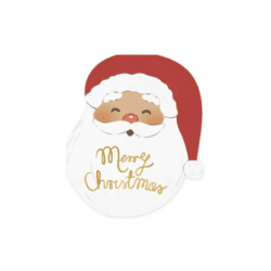 Servetten - kerstman "merry christmas" - 13,5 x 16 cm - 12 stuks