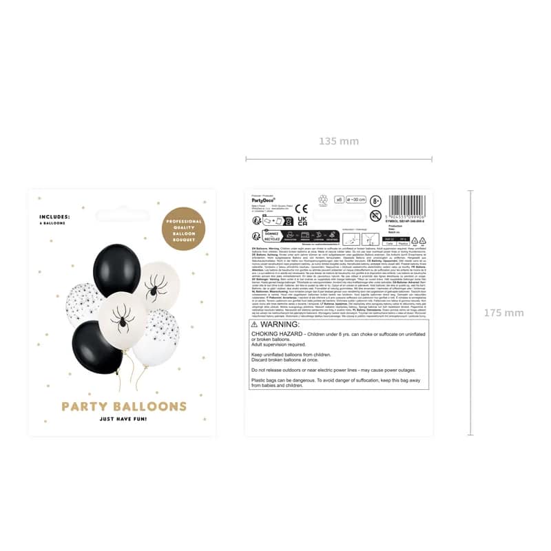 Latex ballonnen spinnen - 30 cm waarschuwing Latex ballonnen spinnen - 30 cm waarschuwing