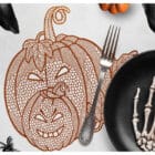 Placemat Halloween gouden pompoen - 38 cm sfeer