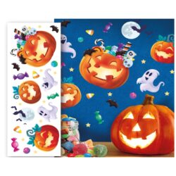 Happy Halloween wanddecoratie silhouetsticker - 25 x 70 cm