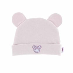Muts met oortjes 'I'M BEARY CUTE' rose smoke (0-3 m) - 1 stuks