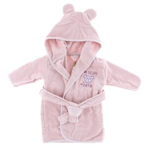 Badjas 'I'M BEARY CUTE' rose smoke - VIB - maat 62-68 - 1 stuks