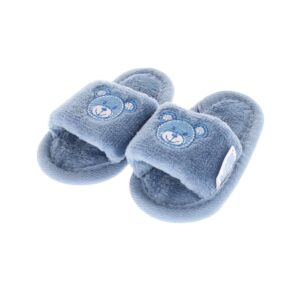 Baby slipper 'BEAR' dusty blue - 1 paar - one size