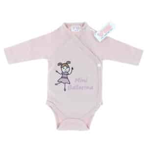 Overslag romper 'Mini Ballerina' rose smoke (0-3 m) - 1 stuks