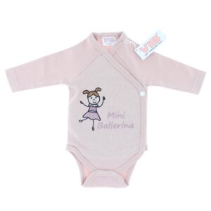 Overslag romper 'Mini Ballerina' rose smoke (0-3 m) - 1 stuks