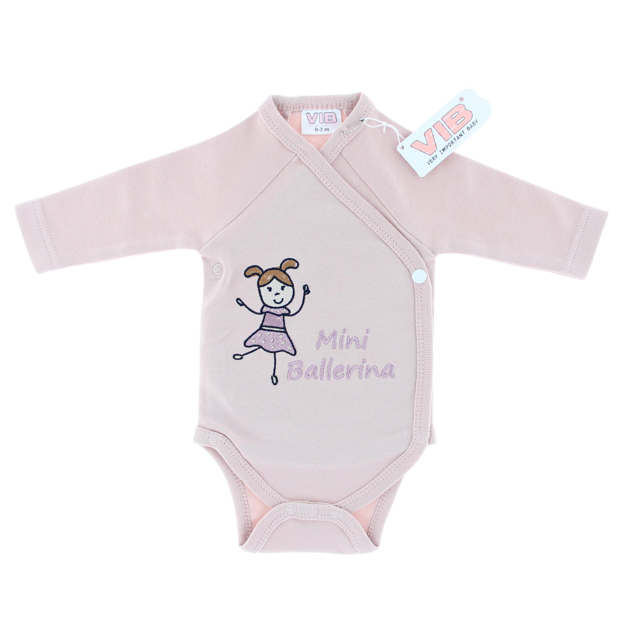 Overslag romper 'Mini Ballerina' rose smoke (0-3 m) - 1 stuks Overslag romper 'Mini Ballerina' rose smoke (0-3 m) - 1 stuks