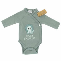Overslag romper 'BABY SAURUS' mosgroen (0-3 m) - 1 stuks