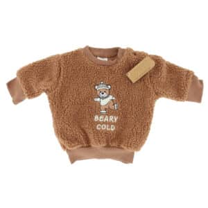 Baby sweater 3-6 m - Teddy Chocolate 'BEARY COLD'