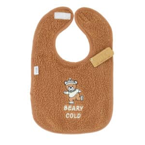 Slabbetje Luxe velours - Teddy Chocolate 'BEARY COLD'