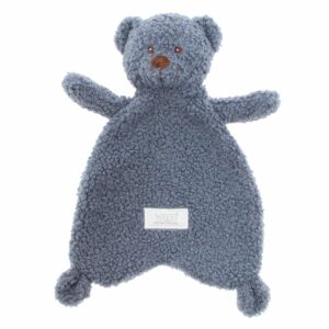 Pluche knuffeldoekje beer teddy dusty blue - 33 cm - 1 stuks