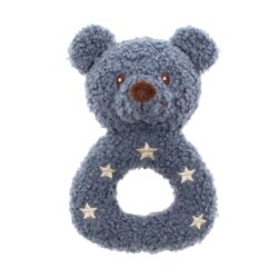 Pluche beer rammelaar dusty blue - 22 cm - 1 stuks