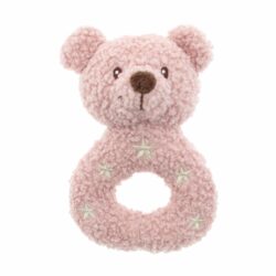 Pluche beer rammelaar rose smoke - 22 cm - 1 stuks