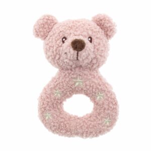 Pluche beer rammelaar rose smoke - 22 cm - 1 stuks