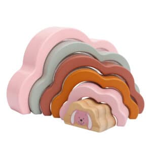 VIB® regenboogstapelaar konijn - 12 cm x 2 cm x 11 cm - 1 stuks