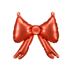 Folieballon rode strik voor in een boog - 25,5 x 25 cm