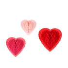 Papieren honeycomb harten - 3 stuks - 3 kleuren