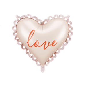Folieballon roze hart "love" - 50 x 47 cm