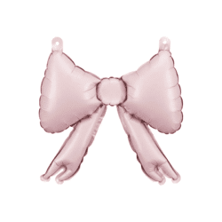 Folieballon powder pink strik voor in een boog - 25,5 x 25 cm