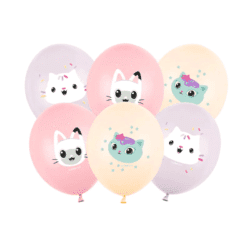 Latex ballonnen 'Gabby's Dollhouse' kleur - mix pastelkleuren - 6 stuks - 27 cm