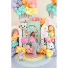 Latex ballonnen 'Gabby's Dollhouse' kleur - mix pastelkleuren - sfeerfoto Latex ballonnen 'Gabby's Dollhouse' kleur - mix pastelkleuren - sfeerfoto