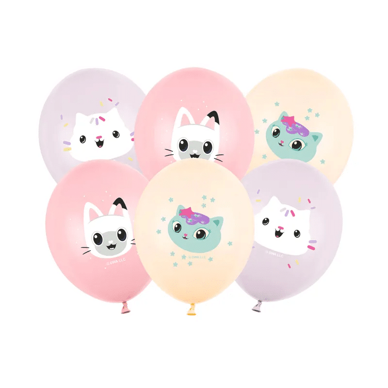 Latex ballonnen 'Gabby's Dollhouse' kleur - mix pastelkleuren - 6 stuks - 27 cm Latex ballonnen 'Gabby's Dollhouse' kleur - mix pastelkleuren - 6 stuks - 27 cm